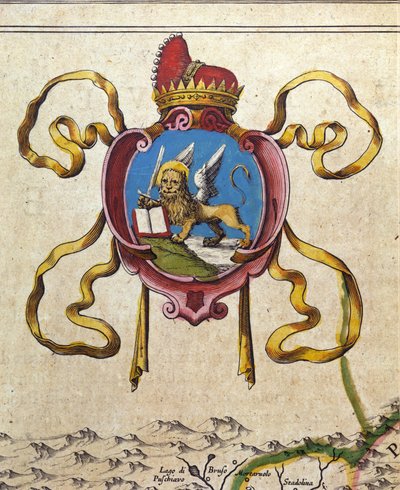 Blasón de la República de Venecia decora el león de San Marcos. Siglo XIX de Unknown artist