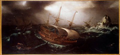 Barcos en la tempestad de Unknown artist