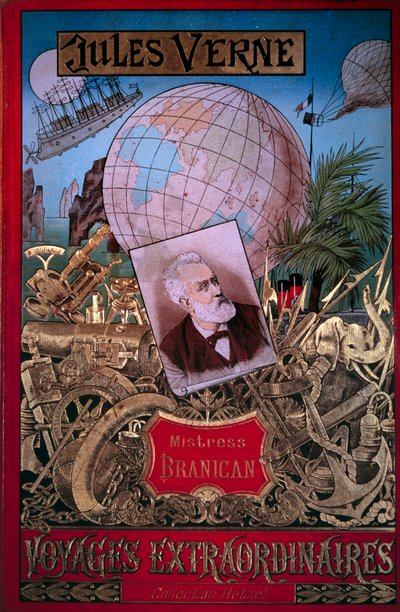 Portada del libro “Mistress Branican” de Jules Verne (1828-1905) en la colección “Viajes extraordinarios” de Unknown artist