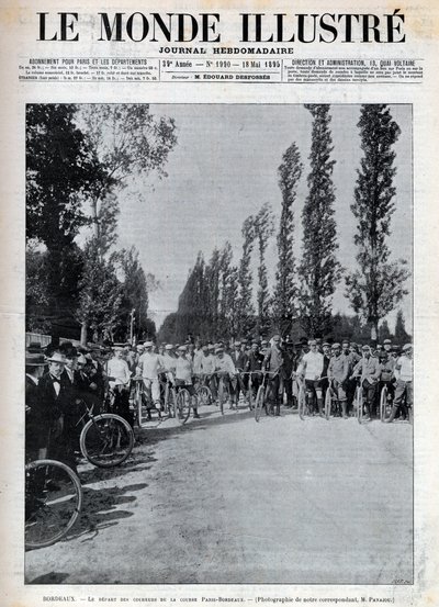Burdeos - el inicio de la carrera París-Burdeos - portada de “El Mundo Ilustre” de 1895 de Unknown artist