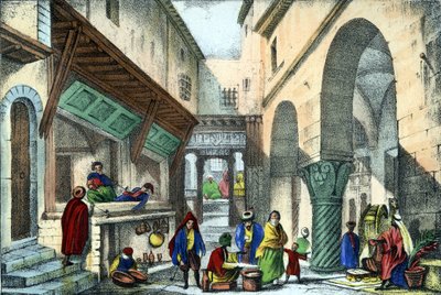 Tiendas de una calle de Argel. en “L