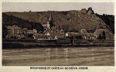 Bouvignes sur Meuse y castillo de Creve Coeur, Valonia, Bélgica de Unknown artist