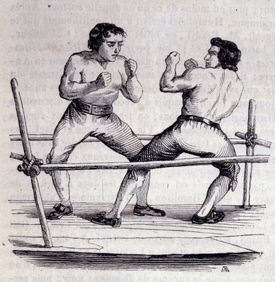Boxeadores Daniel Mendoza (1764-1836) y Richard Humphries en 1790. Grabado del siglo XIX de Unknown artist