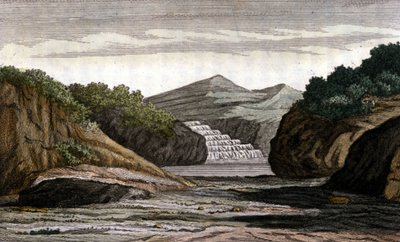 Brasil, río y tierra rica en pepitas de oro. Grabado del siglo XIX de Unknown artist