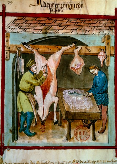 Carnicería: el despiece de un cerdo de Unknown artist