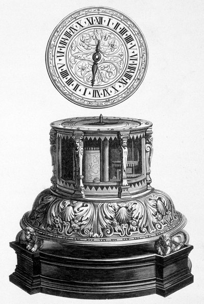 Reloj de gabinete del período Valois - grabado de Unknown artist