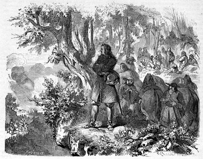 Camisards en las Cévennes. Grabado del siglo XIX de Unknown artist