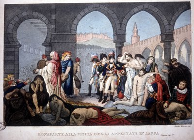 Campaña de Egipto (1798-1801): Napoleón visitando a los apestados de Jaffa en Egipto, circa 1800 de Unknown artist