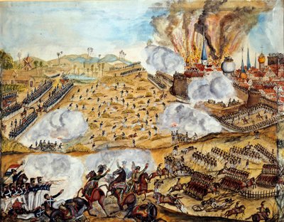 Campaña de Rusia: “Vista de mi Batalla de Smolensk, noche del 17/08/1812” de Unknown artist
