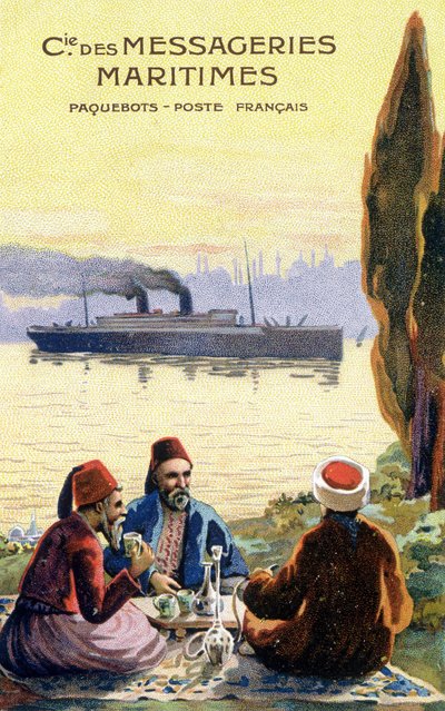 Cartón de la compañía naviera francesa mundial de Unknown artist