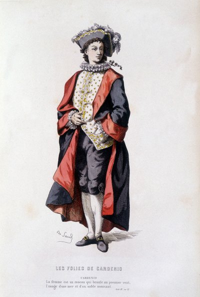 Cardenio en “las locuras de Cardenio” (por Pichou en 1629), en “el teatro francés en el siglo XVI y XVII anterior a Molière” por Edouard Fournier de Unknown artist