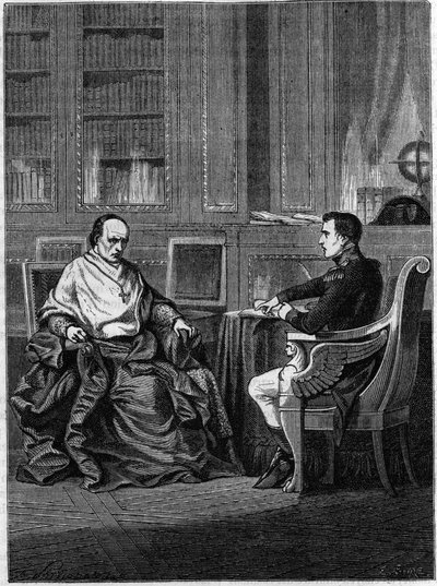 El cardenal Giambattista Caprara, nombrado legado en París por Pío VII, fue recibido en Malmaison por Napoleón Bonaparte en 1801 de Unknown artist