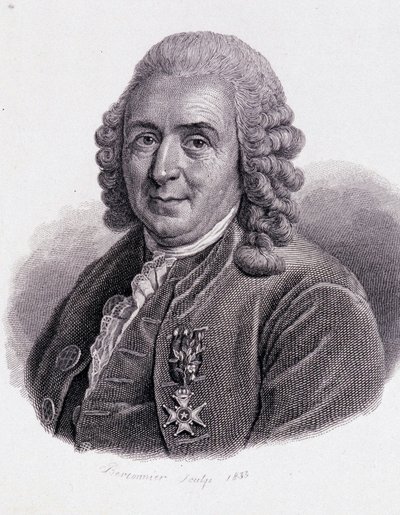 Carl Von Linné naturalista y escritor sueco (1707 - 1778) - en “Retrato de hombres útiles” de Unknown artist