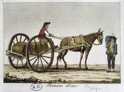 Carro y aguador en España - siglo XIX de Unknown artist