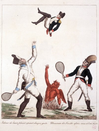 Caricatura sobre Napoleón Bonaparte - en Napoleón I, caricaturas, colección ficticia. 1814 - 1815. B.H.V.P. de Unknown artist