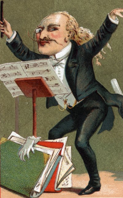 Caricatura de un director de orquesta a finales del siglo XIX. de Unknown artist