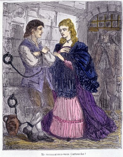 Cartouche visitado por una dama en prisión - en “Cartouche, rey de los bandidos”, por Grandpré de Unknown artist