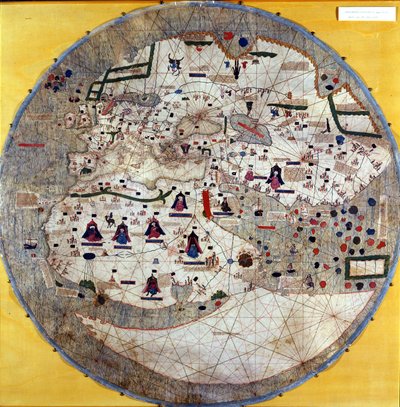 Planisferio catalán de principios del siglo XV. Biblioteca de la casa de Este (Biblioteca Estense), Módena de Unknown artist
