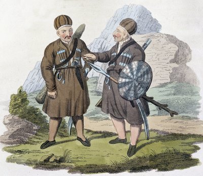 Guerreros caucásicos, principios del siglo XIX de Unknown artist