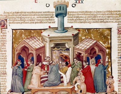 Ceremonia de viático a un moribundo (miniatura) de Unknown artist
