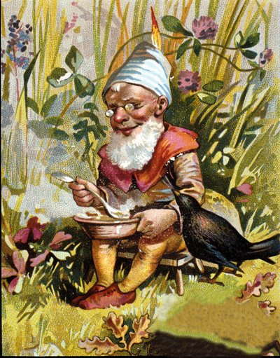 Personaje del enano o farfadet comiendo sopa de Unknown artist