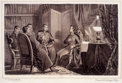 Carlos Alberto (1798 - 1849) promete ayudar a la revolución piamontesa de 1821 - en “Storia d