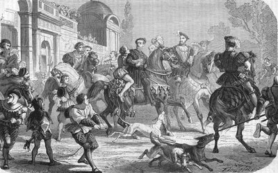 Carlos V (1500-1558) en la corte de Francisco I (1494-1547). de Unknown artist