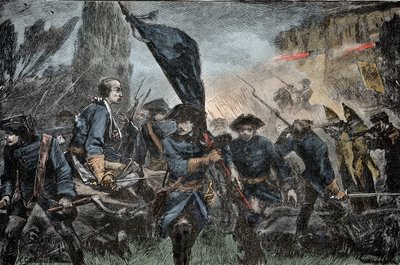 Carlos XII de Suecia en batalla - Gran Guerra del Norte (1700-1721): el rey Carlos XII (Carl) de Suecia (1682-1728) en la batalla de Poltava (Pultawa, Ucrania), en 1709 contra las armas de Pedro I de Rusia, llamado el Grande (1672-1725) de Unknown artist
