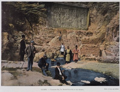 Chechan Alia, Shah Fath Ali y sus hijos visitando un monumento egipcio de Unknown artist