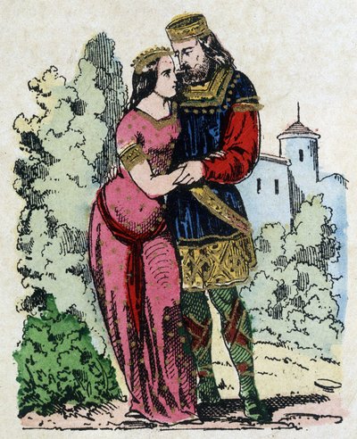 Childerico I, rey de los francos salios (436-481) conoció a Basin de Turingia (esposa del rey de Turingia) durante su exilio. Clodoveo nació de su matrimonio. de Unknown artist