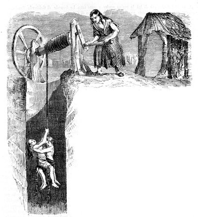 Descenso de niños a una mina de carbón en Inglaterra, alrededor de 1840. de Unknown artist