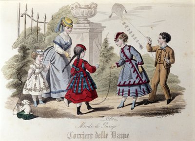 Moda infantil en París en 1866 de Unknown artist