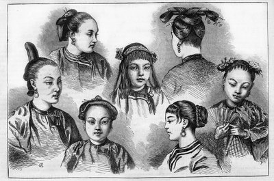 Moda y peinados chinos en el siglo XIX. de Unknown artist