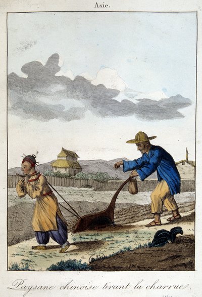 Campesino chino arando. En “Hábitos y Costumbres de los Pueblos”, ed. Hocquart de Unknown artist