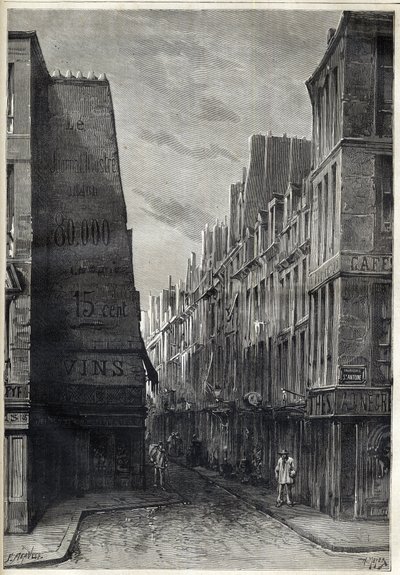 Epidemia de cólera en París - Epidemia de cólera en París - rue Sainte Marguerite - grabado en 