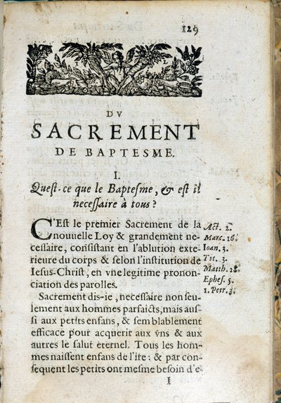 Religión cristiana: página interior del libro “El Gran Catecismo”. Obra de Pierre Canisius (siglo XVII) de Unknown artist
