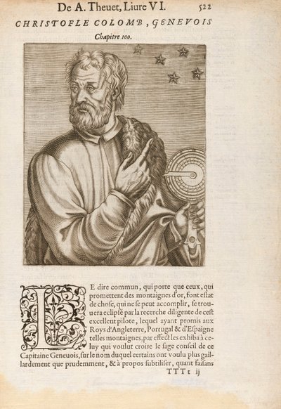 Cristóbal Colón usando navegación estelar de Unknown artist