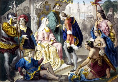 Cristóbal Colón ante el Rey Católico Fernando II de Aragón y la Reina Isabel I de Castilla, a su regreso de América de Unknown artist