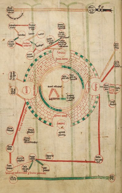 Plano circular de Jerusalén, con el Templo y el Santo Sepulcro de Unknown artist