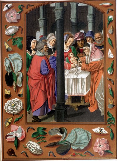Circuncisión de Cristo, según iluminación flamenca alrededor de 1500 de Unknown artist