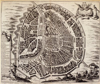 Mapa de la ciudad de Moscú en el siglo XVII. de Unknown artist