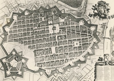 Mapa de la ciudad de Turín con su ciudadela de Unknown artist