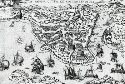 Ciudad de Constantinopla, grabado de Unknown artist