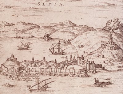 Ciudad de Septa (Ceuta) a principios de 1600, grabado, Marruecos de Unknown artist