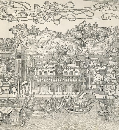 Ciudad de Venecia, Italia, grabado de Unknown artist