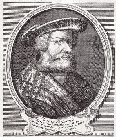 Claudio Ptolomeo (v. 90 - v. 168), astrónomo, matemático y geógrafo griego. Grabado del siglo XIX de Unknown artist