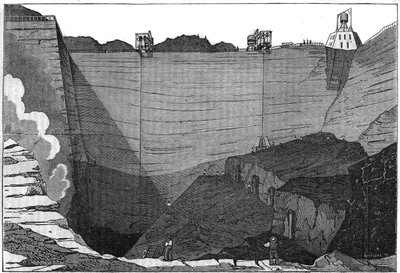 Industria del carbón: vista de las minas de carbón en Comentry en el Allier. En "La tienda pintoresca" 1835 de Unknown artist