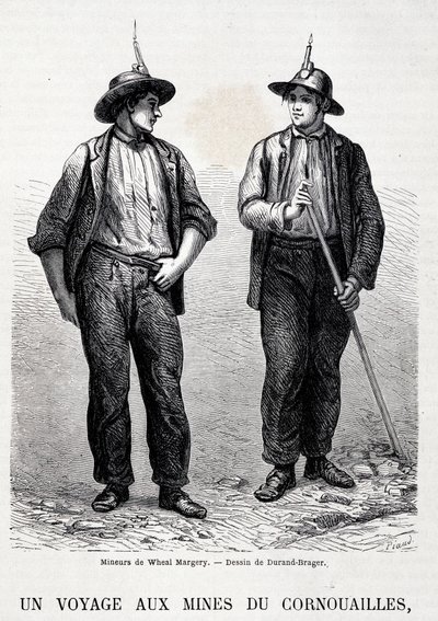 Minas de carbón en Inglaterra: 2 mineros de Wheal Margery, Tour du Monde de Unknown artist