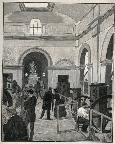 Taller de acuñación en la Monnaie de Paris. Grabado de 1885 en 