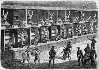Prisión de Coldbath Fields - Casa de Corrección en Londres - la cinta de correr - Coldbath Fields - Londres Grabado 1868 de Unknown artist